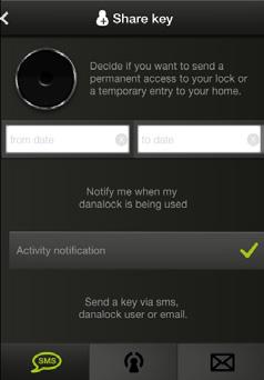 danalock App: Sharing keys with others Sharing keys with others To share access with others, you need to open the lock menu.