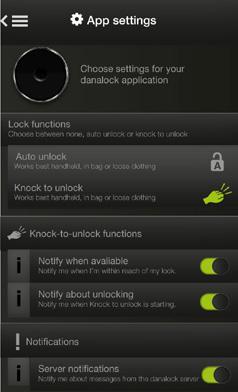 Entering your danalock s Bluetooth range Your phone will notify you when your near enough to Knock to unlock