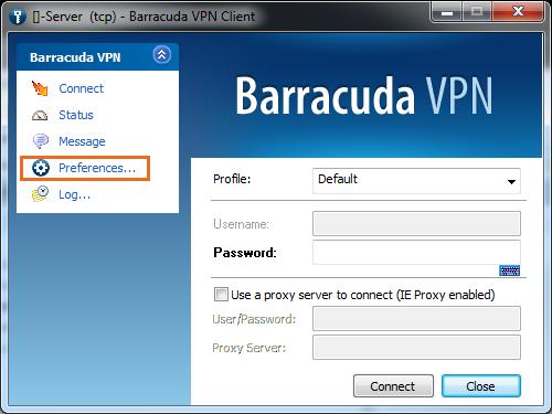 How to Configure the Barracuda VPN Client for Windows Barracuda VPN Control is the user interface of the VPN Client for Windows for configuring VPN profiles and Barracuda VPN adapter settings as well