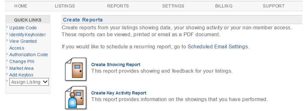 Edit Photo Add Feedback Question Add Keybox Unassign Listing Delete Keybox ShowingTime Activity Showing Activity Assign Listing Individual Scheduled Report Add a photo of the listing.