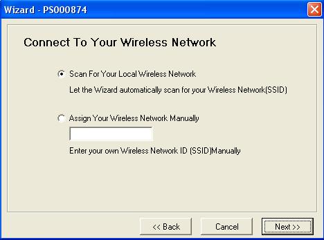 Step 7: Select to scan your network for your wireless access point or router.
