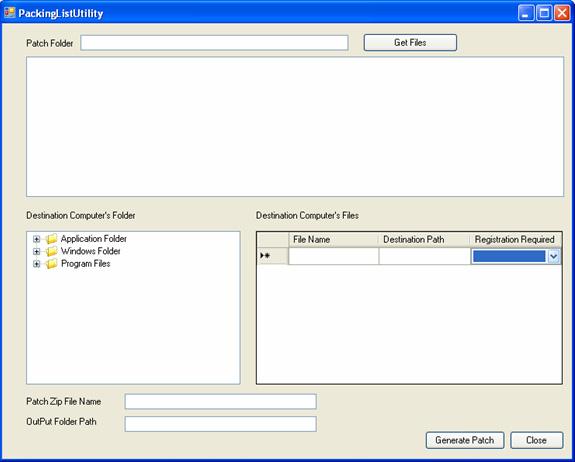 Creating Custom Patches Packing List Activity To deploy and use the Packing List Activity: 1. Double Click on Packing list utility exe The default window is displayed as shown.