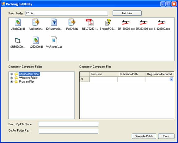 Creating Custom Patches The files are displayed as shown. Figure 2. Packing List Utility window - with files 4.