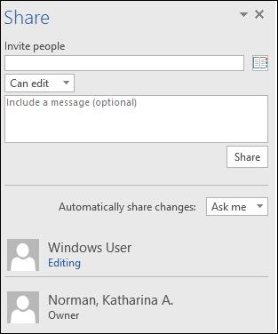 Sharing a Document from Office (Desktop Version) Sharing a document you have created in an Office application is easy with your OneDrive.