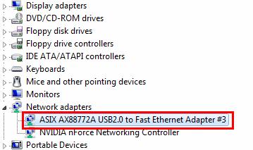 2. Installation Verifying the Driver Installation On windows 2000/2003/XP/Vista/7 Once you finish the installation, you can open Windows Device Manager to verify if your Ethernet adapter is properly