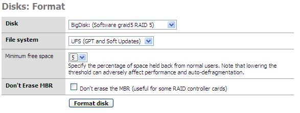 The status field will not immediately update. Format the software RAID array When the Status is up or rebuilding, then the RAID array must be formatted.