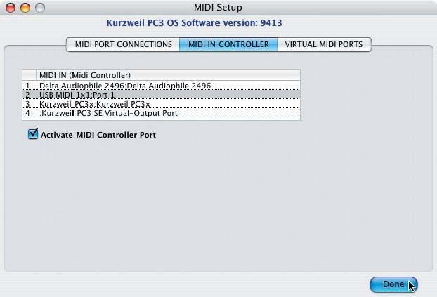 13. Appendix B - MIDI Setup Options The MIDI Setup menu provides tabs for configuring the MIDI Port Connections.