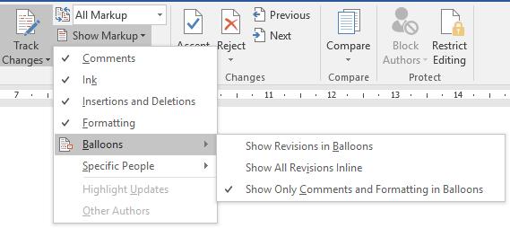 With these settings you to see your edits before the changes are made permanent: Any changes that you make to your document appear as coloured markup pinkish coloured markup if you are the only