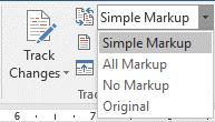 MS Word provides a few ways to tailor how tracked changes appear in your document by using the Display for Review drop-down list button which you have already used once but we will have a look at