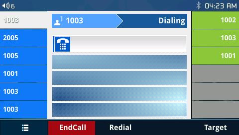 Figure 35: Dial Screen When the user is in call screen (during a call), he/she can press Softkey screen.