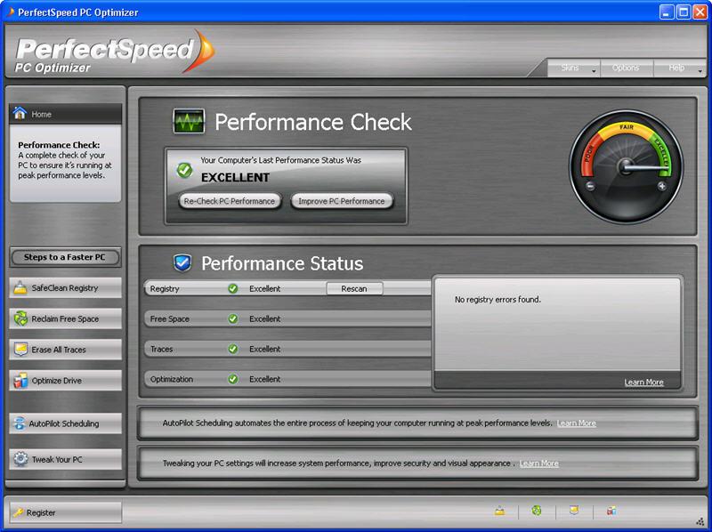Configure PerfectSpeed PC Optimizer's Skin Settings For the