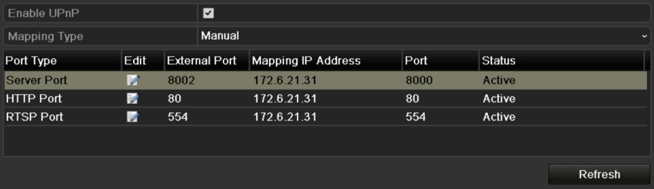 3) You can click Refresh button to get the latest status of the port mapping. Figure 9. 18 UPnP Settings Finished-Manual 9.2.