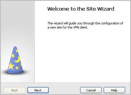 Defining a Site The Site Wizard opens. 3. Click Next. 4. Enter the name or IP address of the Security Gateway and click Next. Wait for the Client to identify the site name. 5.