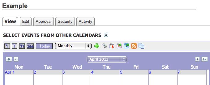 The Calendar When you edit a calendar, it will look a lot like the edit page screen. You can do all the same functions including uploading documents or media. To begin go to your calendar.