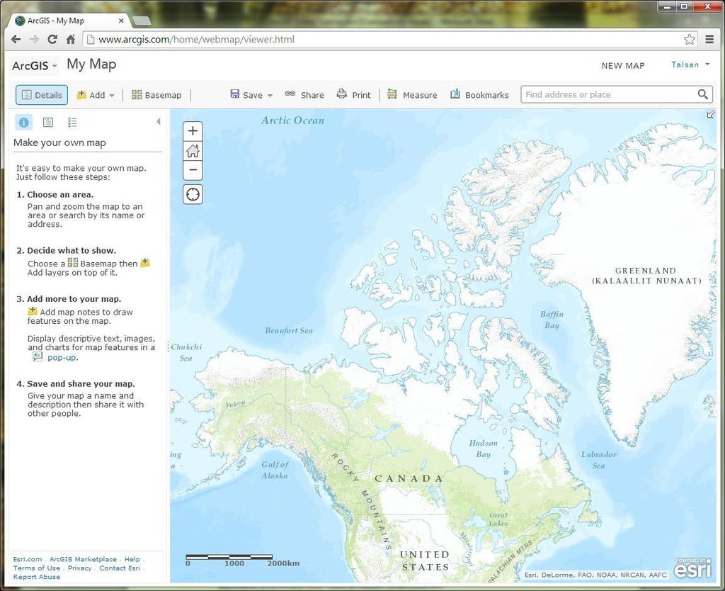 main functions of ArcGIS online and be able to produce simple maps by using data available online through their server as well as learning how to upload and use your own data from multiple sources.
