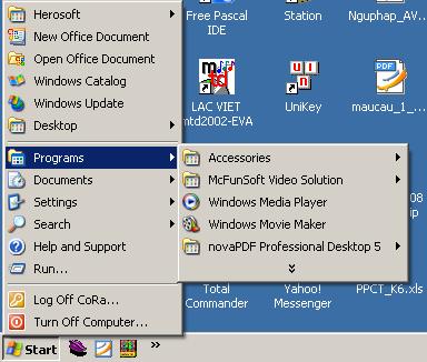 Cách khởi động Windows Movie Maker Bước 2. Chọn Programs Bước1.