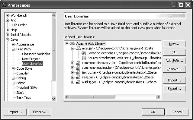 94 Java Project Configuration Jakarta project, including the log4j library. Place these JAR files in the jakartabasic and jakarta-j2ee folders.