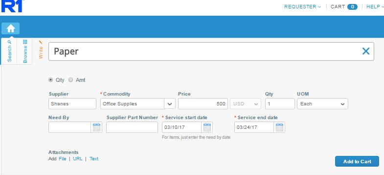 RequesPng in Coupa: Free Text RequisiPon Once you click on Add to Cart, the system will show a pop-up to review