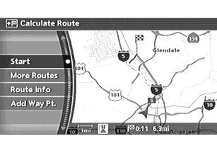 RECALCULATE ROUTE NAV2892 1. Highlight [Recalculate Route] and push <ENTER>. NAV2893 2. A message is displayed, and the route is recalculated. NAV2894 3.