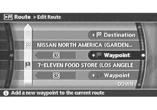Changing route calculation conditions (page 5-24) &5 Allows you to add a destination. Setting a destination or waypoint (page 5-20) &6 Allows you to add a waypoint.