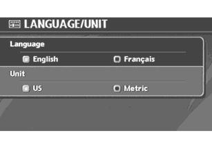 LANGUAGE AND UNIT SETTINGS This allows you to change the language and measurement unit used in the system. Language settings NAV3031 1.