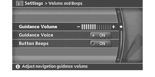 VOLUME ADJUSTMENT This allows you to turn on and off, as well as adjust, the voice guide function and the beep function. Basic operation 1. Highlight [Volume and Beeps] and push <ENTER>. 2.