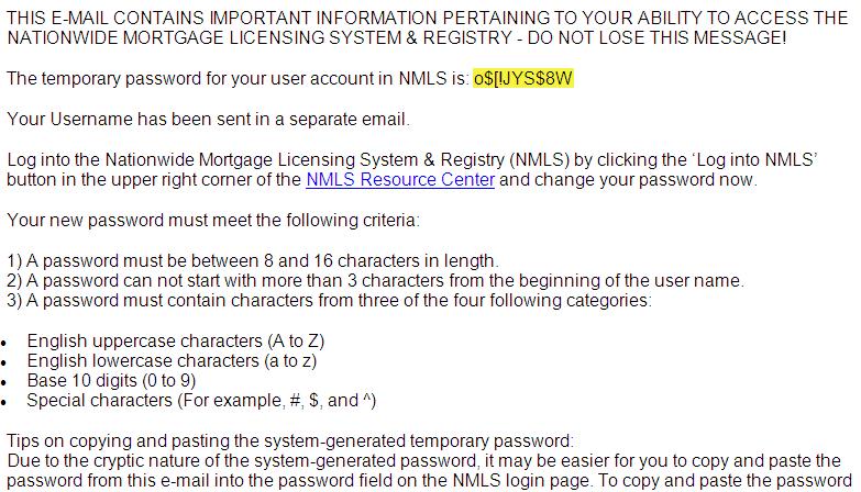 Regarding your NMLS user account Once you have received all three emails, please follow the following procedures: 1.
