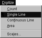 Digitizing single lines Single Line mode calculates the straight-line distance between two digitized points. For example, you might use this mode to measure joist or rafter lengths.