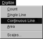 Digitizing continuous lines Continuous Line mode calculates the length of a continuous line. For example, you might use this mode to measure the perimeter of a regular or irregular-shaped slab.