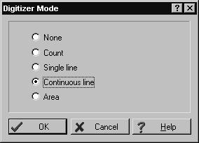 Setting the digitizing mode in advance One convenient feature is the ability to assign a digitizing mode to the variables used by formulas in