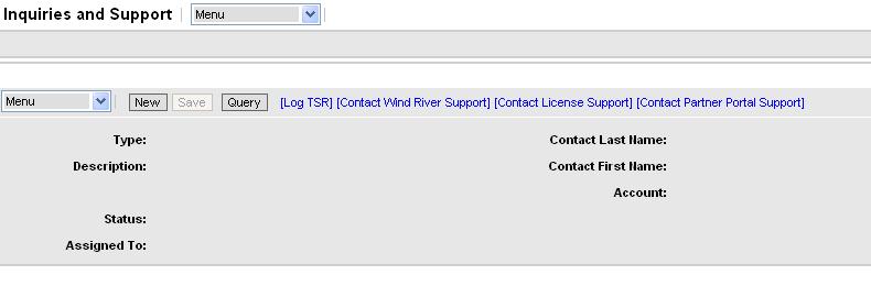Manage and Submit Inquiries to Wind River Abstract: The Inquires and Support Screen allows partners to communicate with Wind River on a variety of issues.
