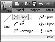 2-30 Parametric Modeling with Autodesk Inventor Step 4-2: Adding a Cut Feature Next, we will create and profile a circle,