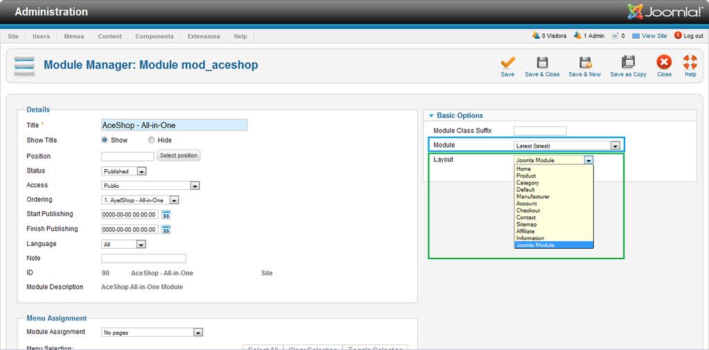 Next go to Joomla Extensions => Module Manager =>