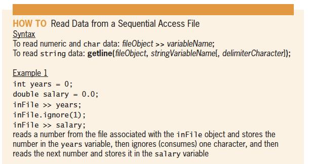 Reading Information from a Sequential Access File
