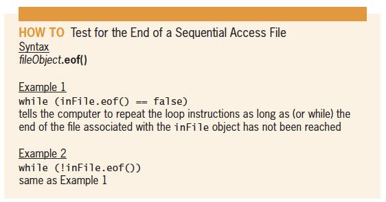 Testing for the End of a Sequential Access File (cont d.