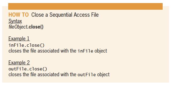Closing a Sequential Access File (cont d.