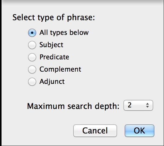 4.! Maximum search depth Normally there are no restrictions on the type of items that can be put under a Clause.