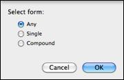 This dialog box will allow the user to select a single or compound form of the term, such as a compound Subject, as shown below.