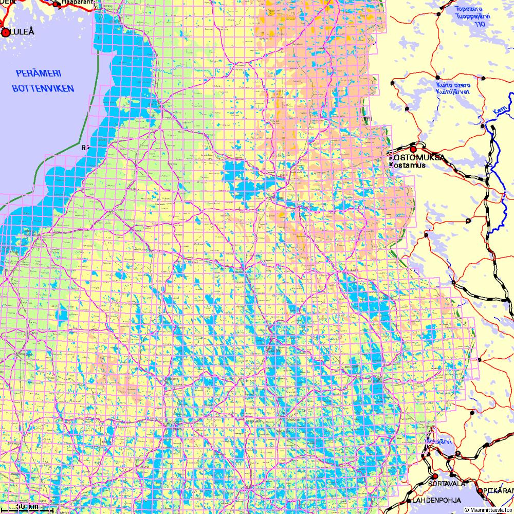 Map-sheet division of entral Finland Baltic Sea Region Sample