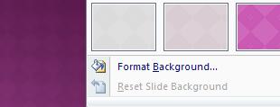 Customize the Background Style Click the Format Background button to modify
