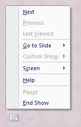 toolbar Pen Options menu button Next