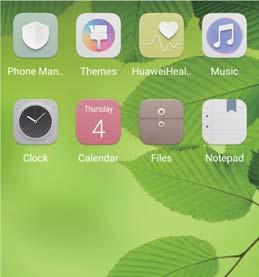 Screen and Display Moving home screen icons On the home screen, touch and hold an app icon or widget until