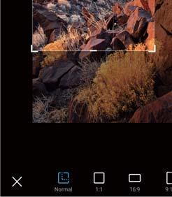Drag the dotted edges to crop the Crop selection