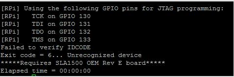 3.3 Errors If a 1500-OEM (Rev E) board is not used, or the correct firmware version (2.22.18 or later) is not loaded on the board, the following error will be displayed.