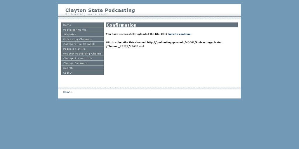 You can select it all and use Ctrl+C to copy. 11. Leave the Clayton State Podcasting window open in case you need to return to it. Open a new window and log into GeorgiaView. 12.