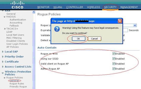 <num of APs> Enter the maximum number of Cisco APs to actively contain the rogue client [1 4]. Note: A particular rogue can be contained using 1 4 APs.