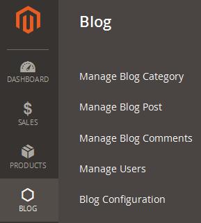 9 Admin Panel To view the Blog admin panel of the Blog Extension you should be logged in as Admin.