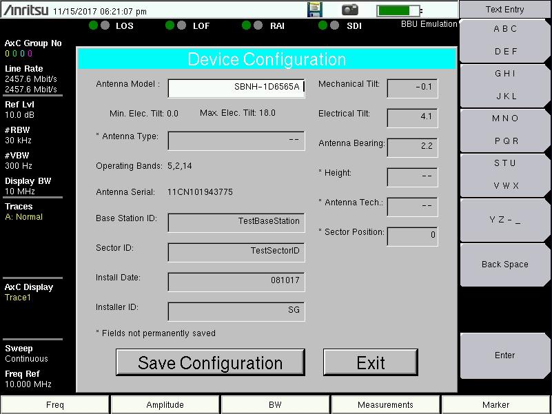 CPRI Analyzer 2-8 Base Band Unit Emulation (Option 760) If your Anritsu test instrument is not a touch screen model, use the soft keys