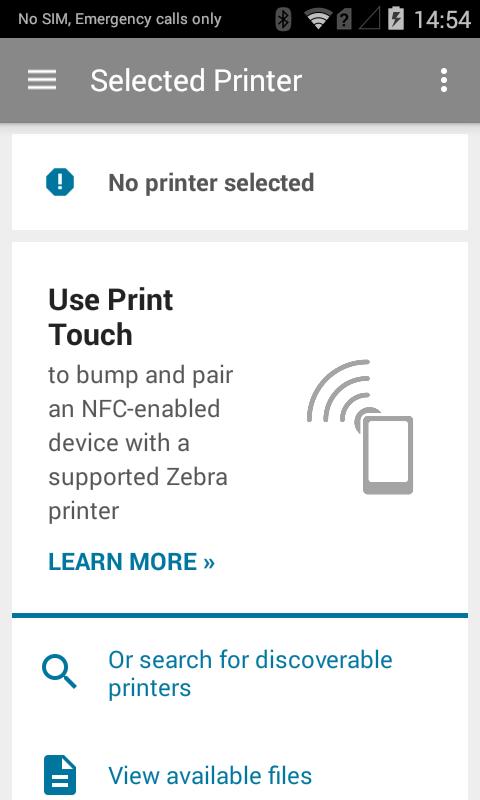 on your device and printer. NFC should be enabled to use the Print Touch feature.