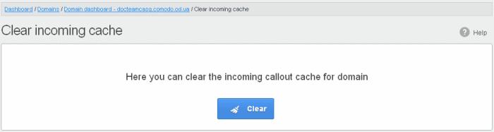 The 'Clear incoming cache'